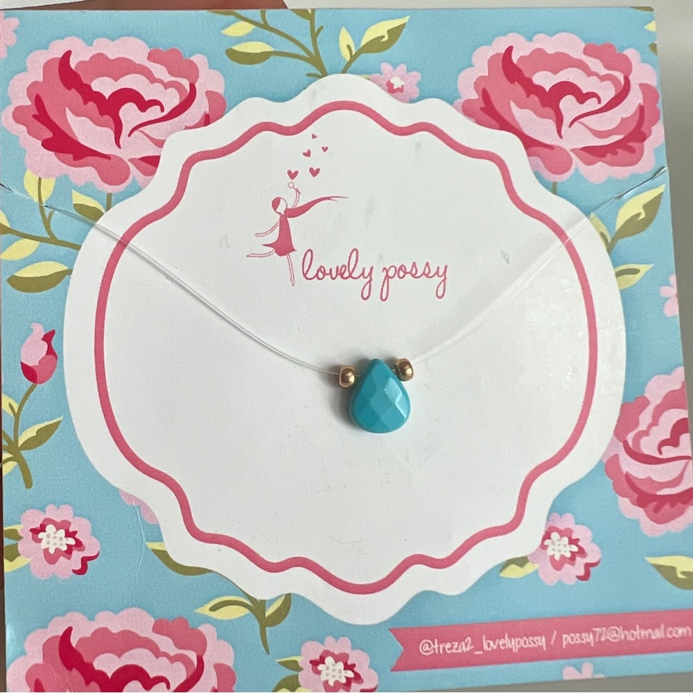 Small floating turquoise choker necklace
